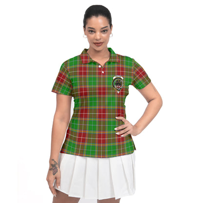 Clan Baxter Tartan Women Polo Shirt Crest And Plaid Basic Style