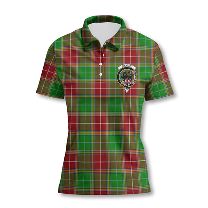 Clan Baxter Tartan Women Polo Shirt Crest And Plaid Basic Style