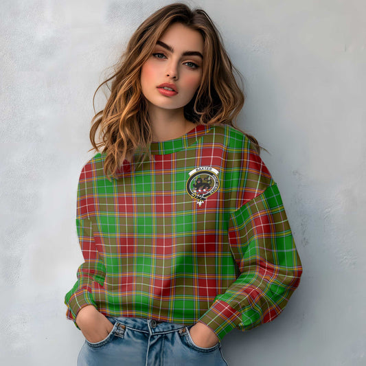 Clan Baxter Tartan Women Sweatshirt Crest And Plaid Basic Style