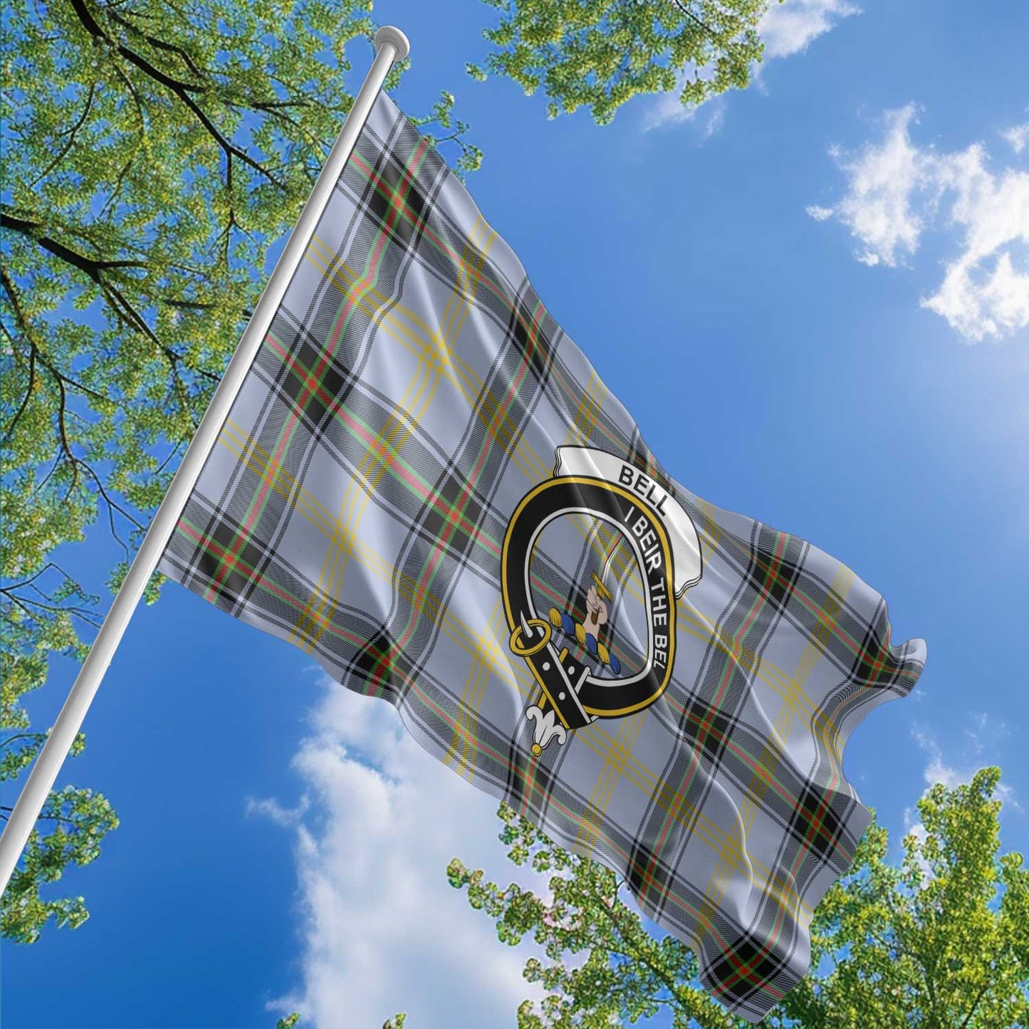 Clan Bell Tartan Flag 1 Crest And Plaid Basic Style Tartan House Flag Crest And Plaid Basic Style