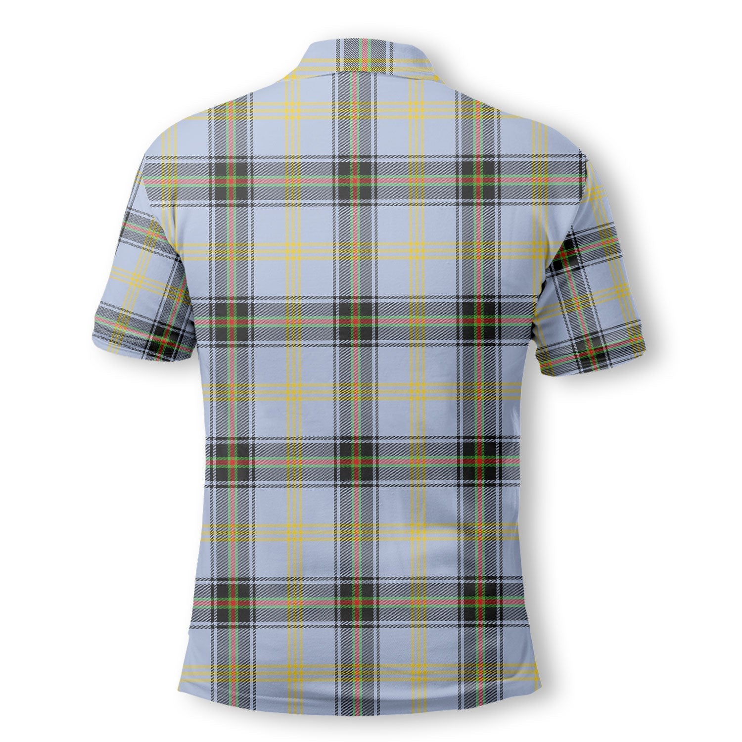 Clan Bell Tartan Golf Men Polo Shirt Crest And Plaid Basic Style