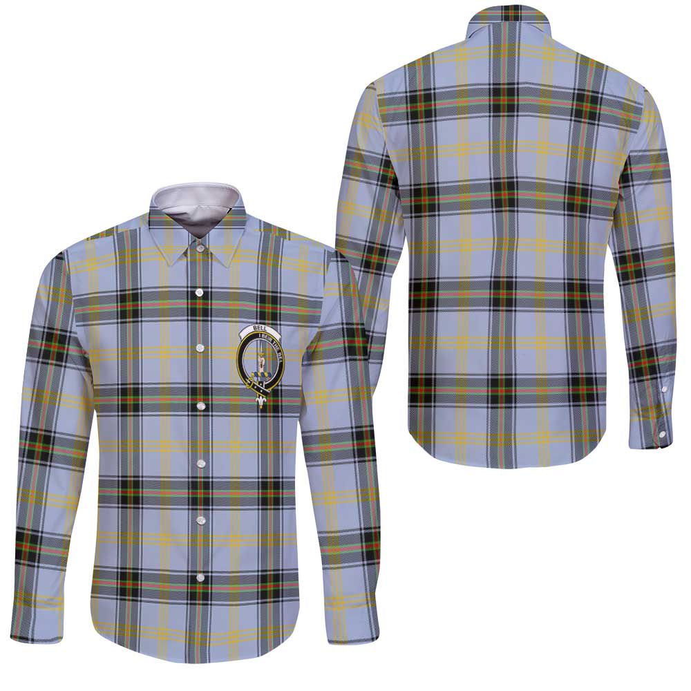 Clan Bell Tartan Long Sleeve Button Shirt Crest And Plaid Basic Style