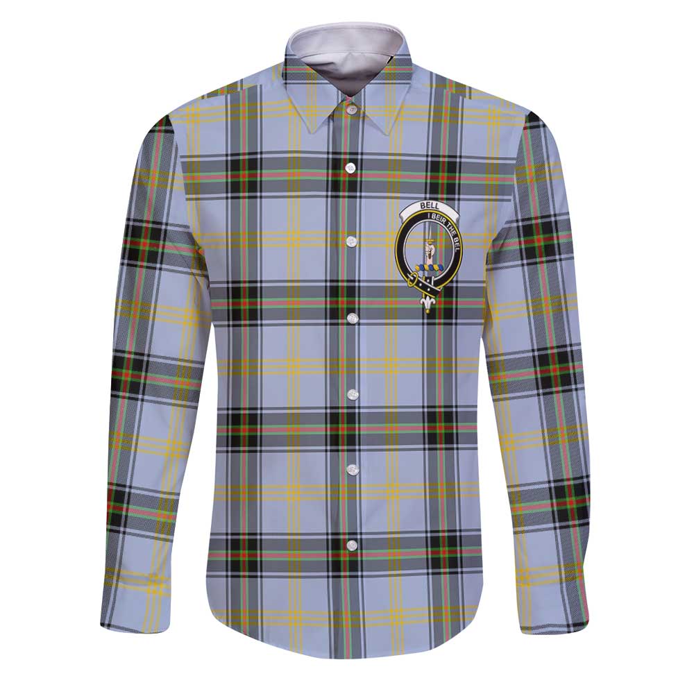 Clan Bell Tartan Long Sleeve Button Shirt Crest And Plaid Basic Style