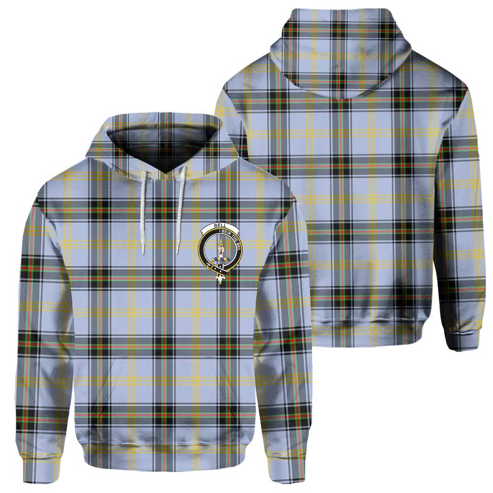 Clan Bell Tartan Men Hoodie Crest And Plaid Basic Style