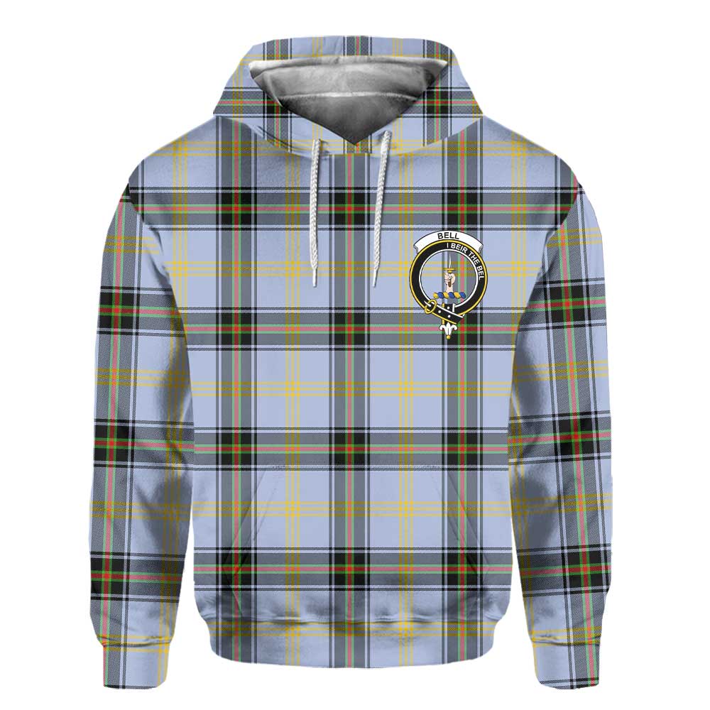 Clan Bell Tartan Men Hoodie Crest And Plaid Basic Style