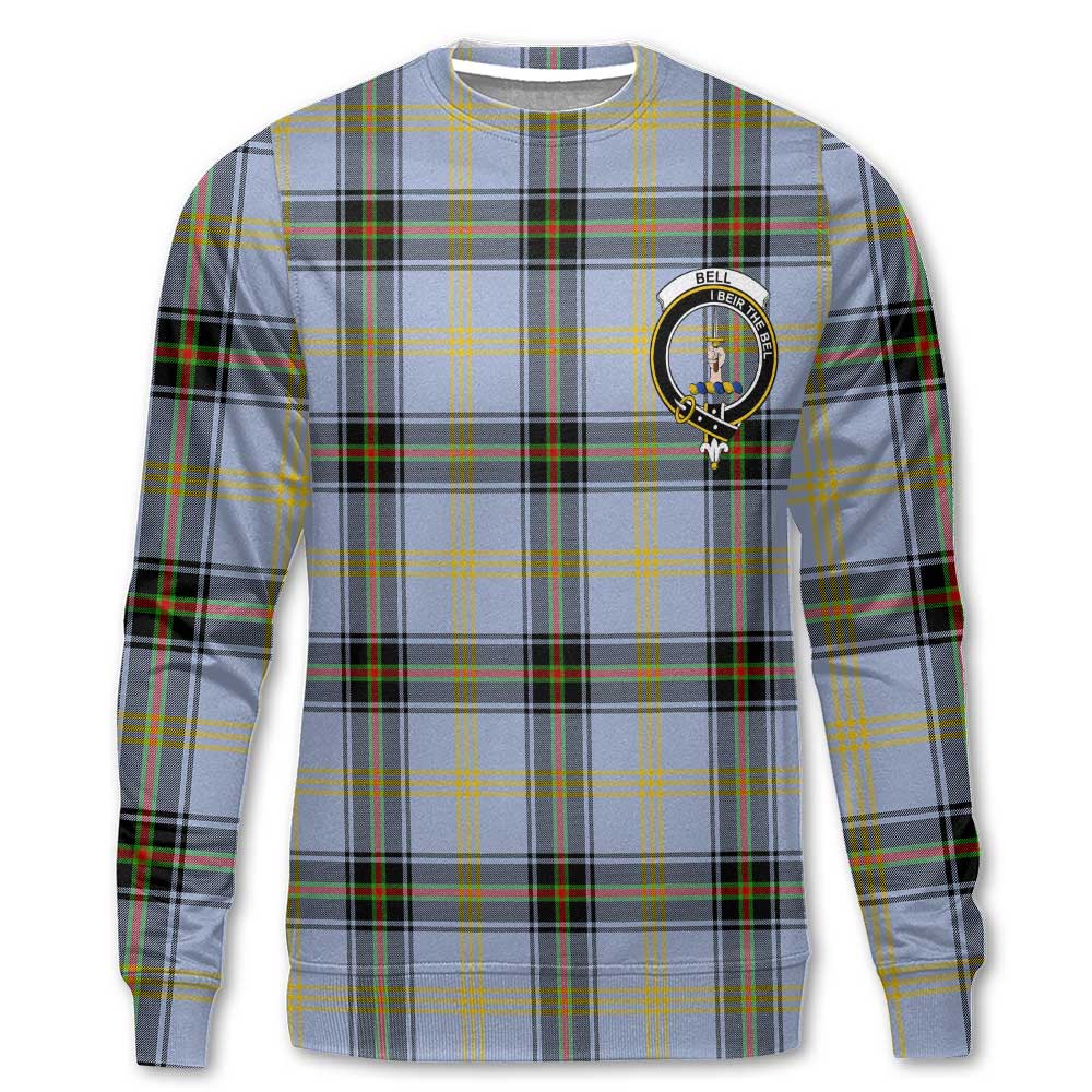 Clan Bell Tartan Men Sweatshirt Crest And Plaid Basic Style