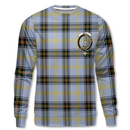 Clan Bell Tartan Men Sweatshirt Crest And Plaid Basic Style