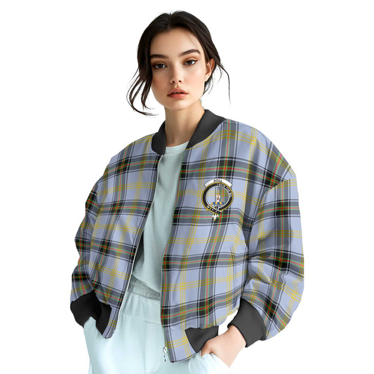 Clan Bell Tartan Women Bomber Jacket Crest And Plaid Basic Style