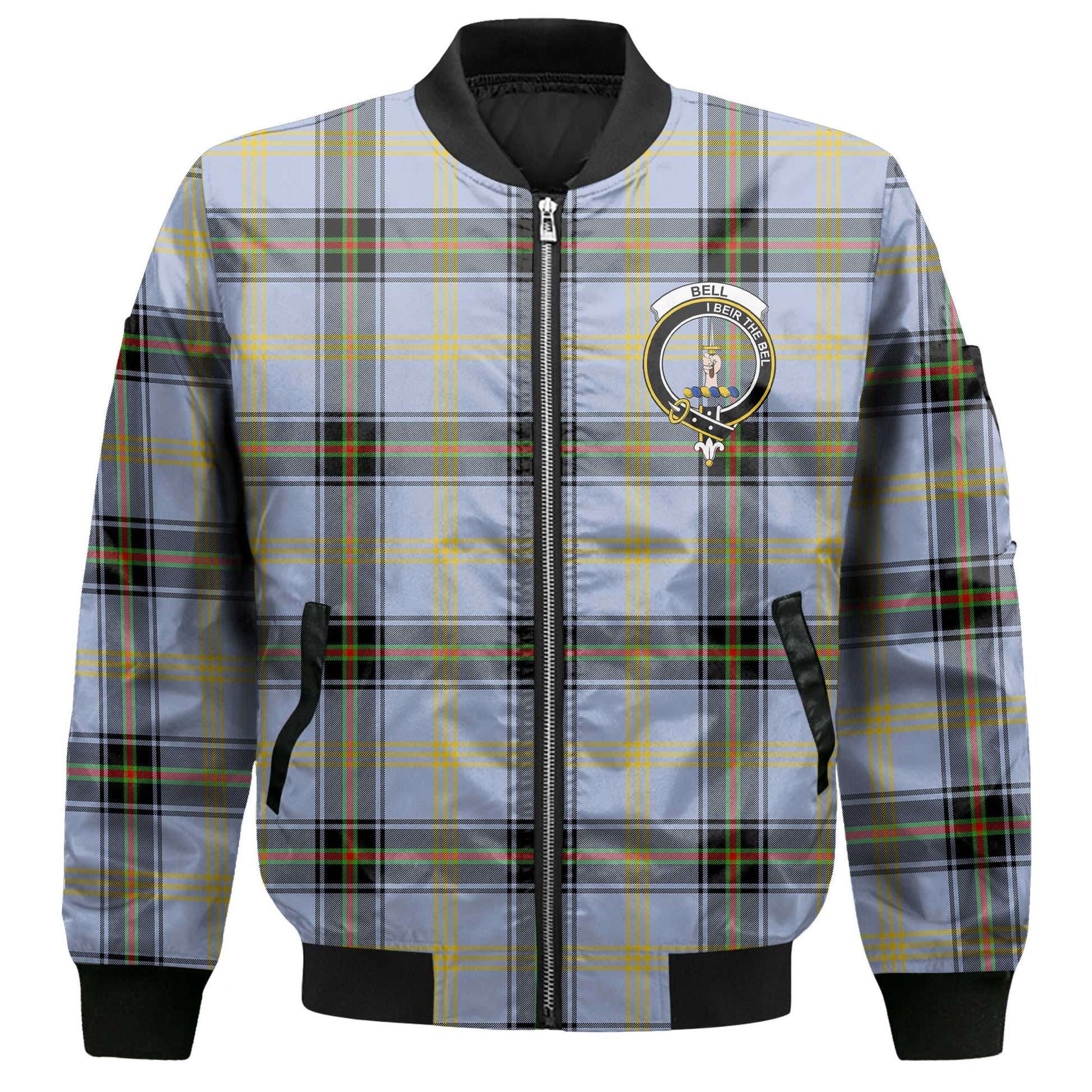 Clan Bell Tartan Women Bomber Jacket Crest And Plaid Basic Style