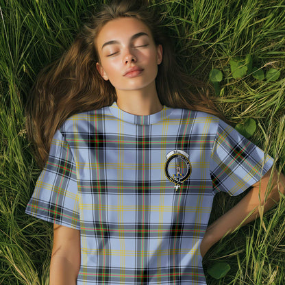 Clan Bell Tartan Women T Shirt Crest And Plaid Basic Style