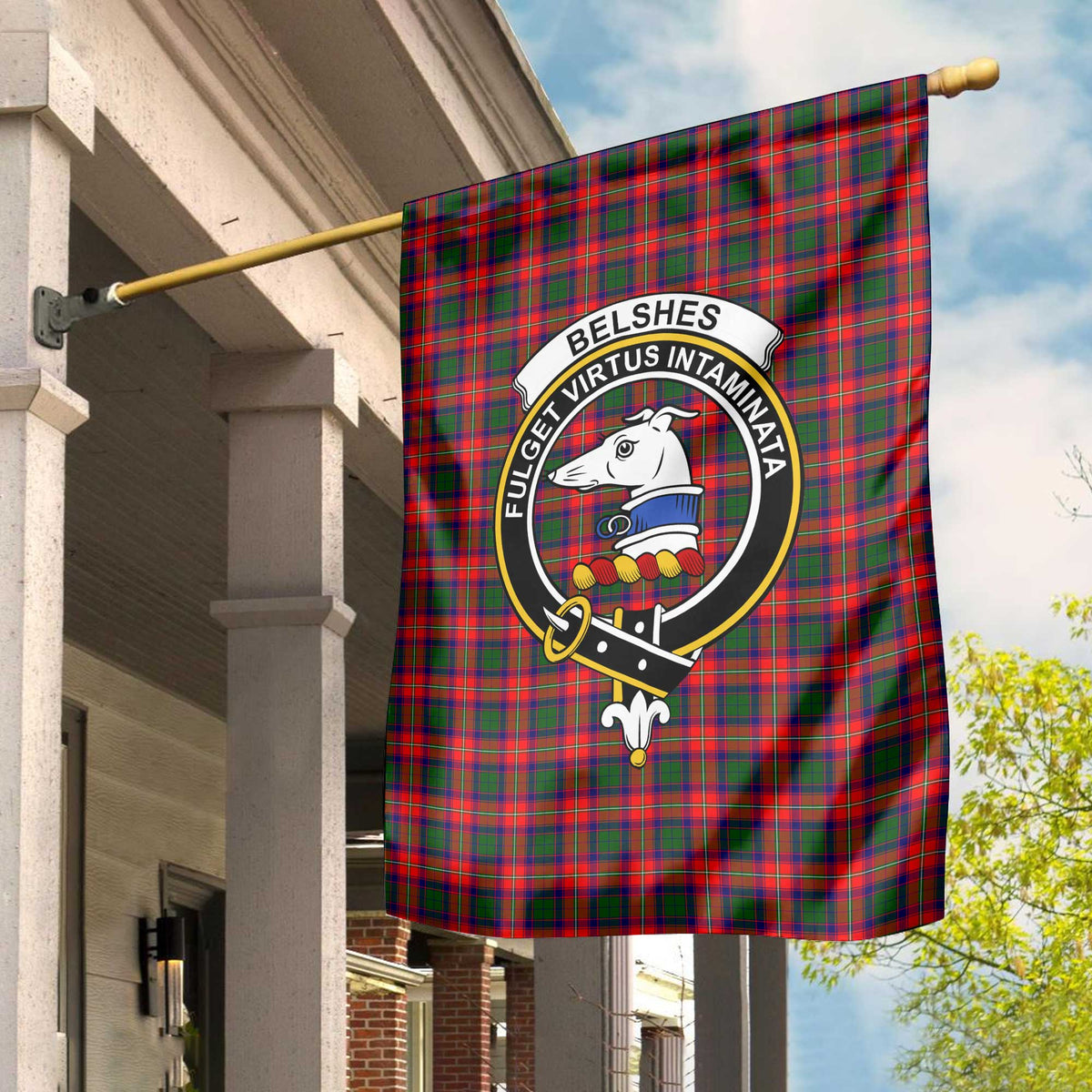 Clan Belshes Tartan Garden Flag Crest And Plaid Basic Style