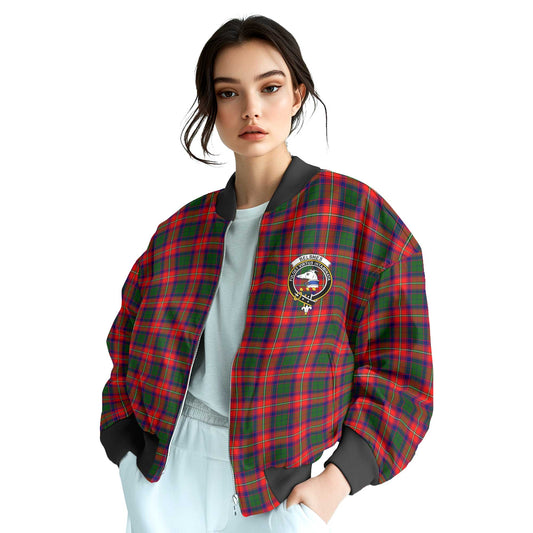 Clan Belshes Tartan Women Bomber Jacket Crest And Plaid Basic Style