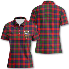 Clan Belshes Tartan Women Polo Shirt Crest And Plaid Basic Style