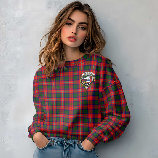 Clan Belshes Tartan Women Sweatshirt Crest And Plaid Basic Style