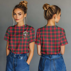 Clan Belshes Tartan Women T Shirt Crest And Plaid Basic Style