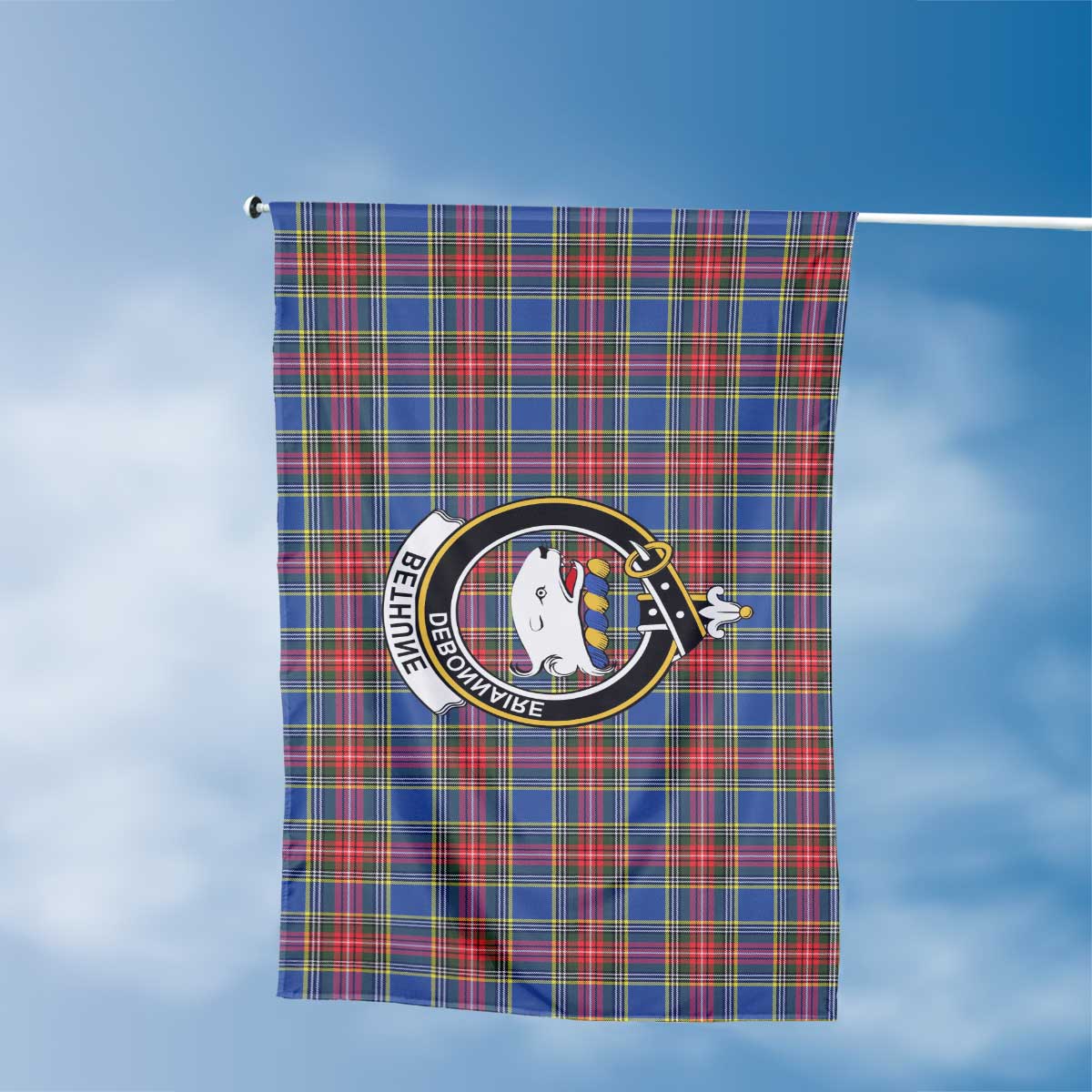 Clan Bethune Tartan Flag Crest And Plaid Basic Style