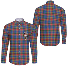 Clan Bethune Tartan Long Sleeve Button Shirt Crest And Plaid Basic Style