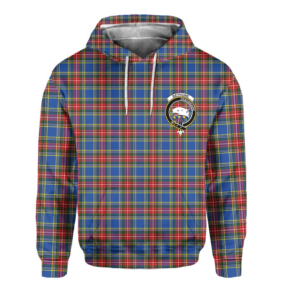 Clan Bethune Tartan Men Hoodie Crest And Plaid Basic Style