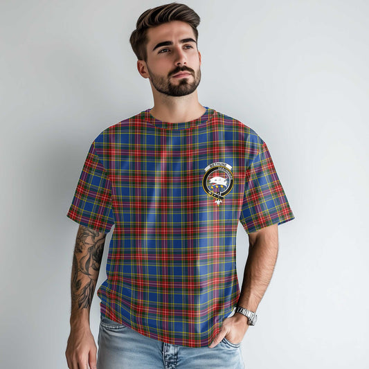 Clan Bethune Tartan Men T Shirt Crest And Plaid Basic Style