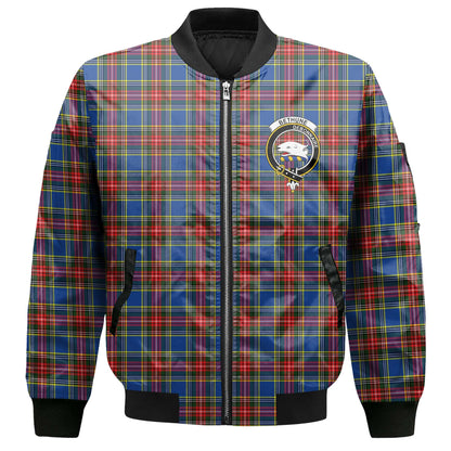 Clan Bethune Tartan Women Bomber Jacket Crest And Plaid Basic Style