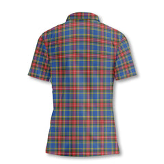 Clan Bethune Tartan Women Polo Shirt Crest And Plaid Basic Style