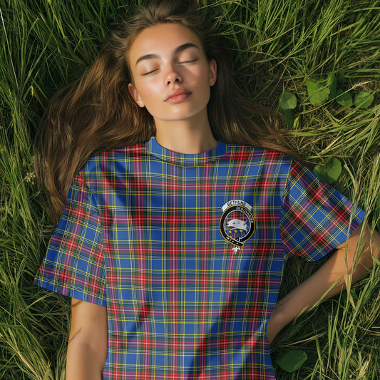 Clan Bethune Tartan Women T Shirt Crest And Plaid Basic Style