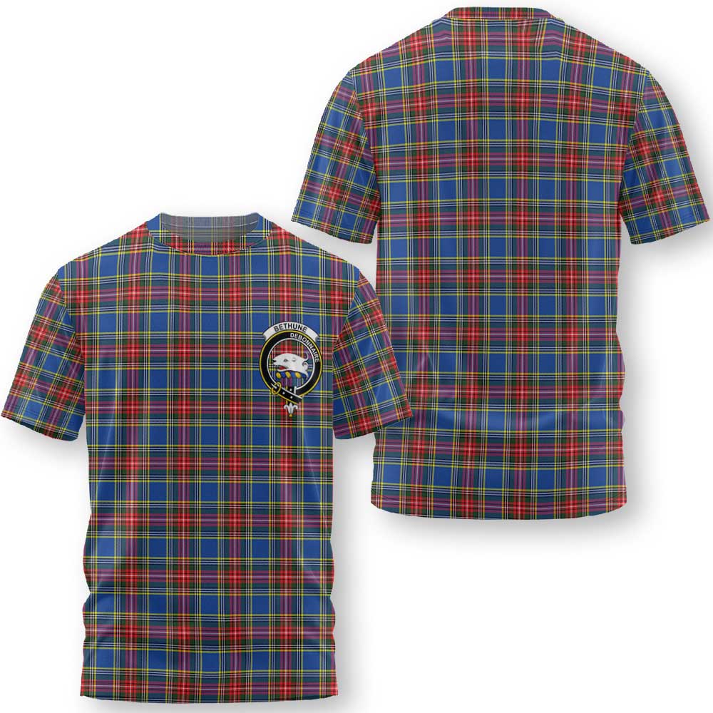 Clan Bethune Tartan Women T Shirt Crest And Plaid Basic Style