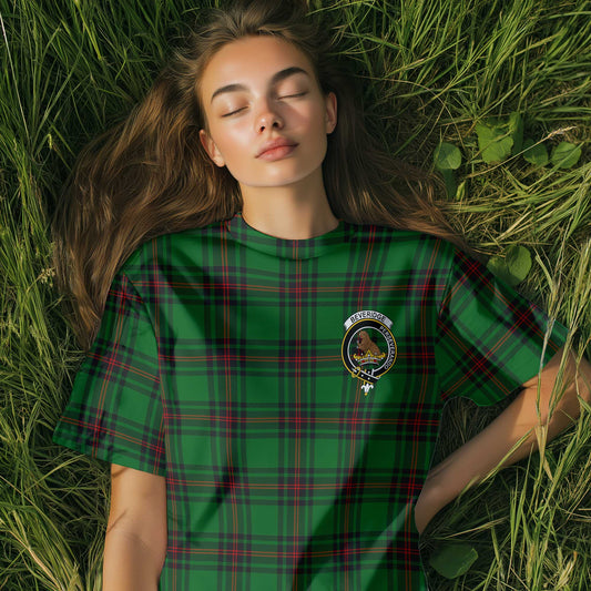 Clan Beveridge Tartan Women T Shirt Crest And Plaid Basic Style