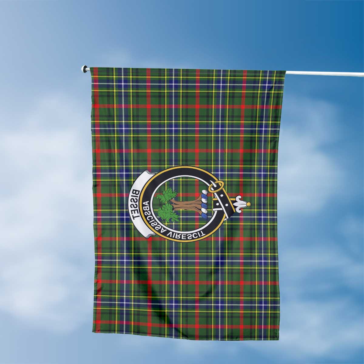 Clan Bisset Tartan Flag 1 Crest And Plaid Basic Style Tartan House Flag Crest And Plaid Basic Style