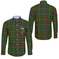 Clan Bisset Tartan Long Sleeve Button Shirt Crest And Plaid Basic Style