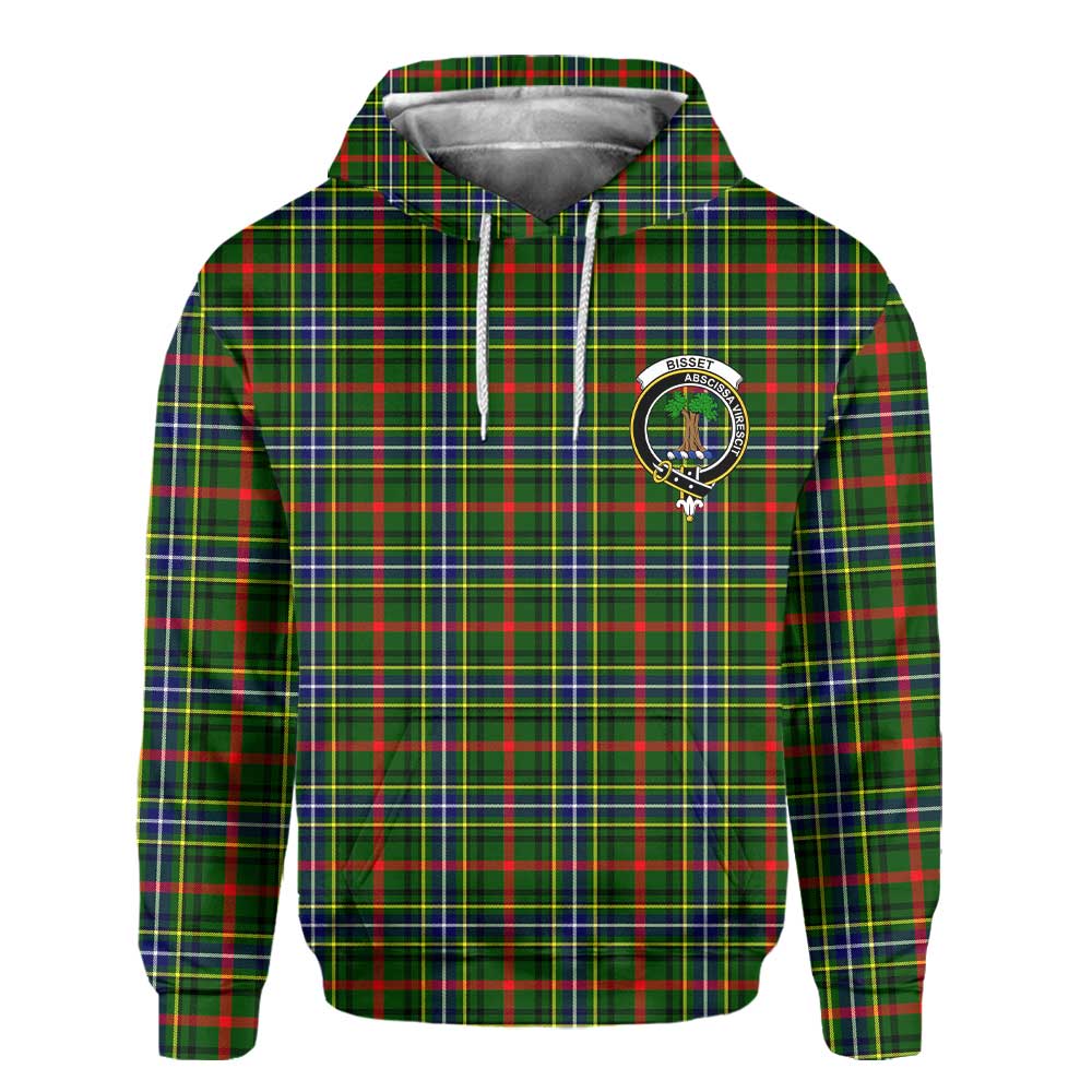 Clan Bisset Tartan Men Hoodie Crest And Plaid Basic Style