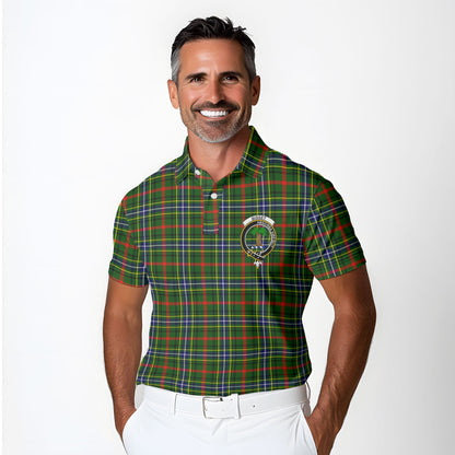 Clan Bisset Tartan Men Polo Shirt Crest And Plaid Basic Style