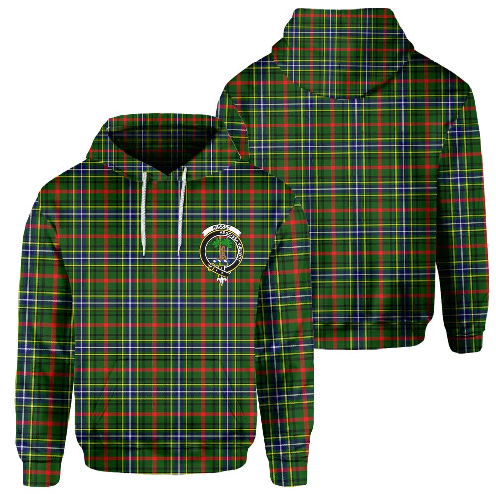 Clan Bisset Tartan Women Hoodie Crest And Plaid Basic Style