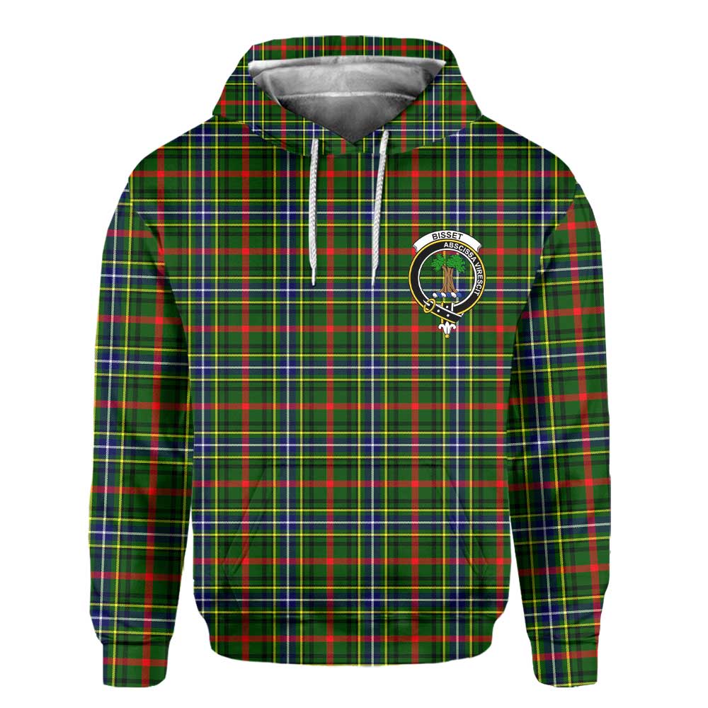 Clan Bisset Tartan Women Hoodie Crest And Plaid Basic Style