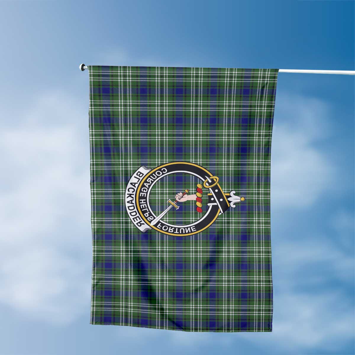 Clan Blackadder Tartan Flag Crest And Plaid Basic Style