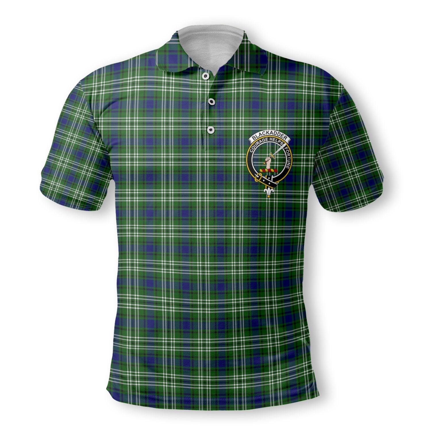 Clan Blackadder Tartan Golf Men Polo Shirt Crest And Plaid Basic Style