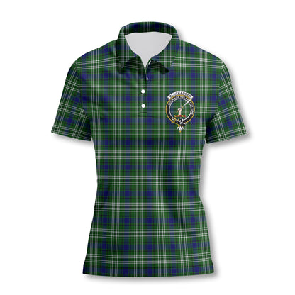 Clan Blackadder Tartan Women Polo Shirt Crest And Plaid Basic Style