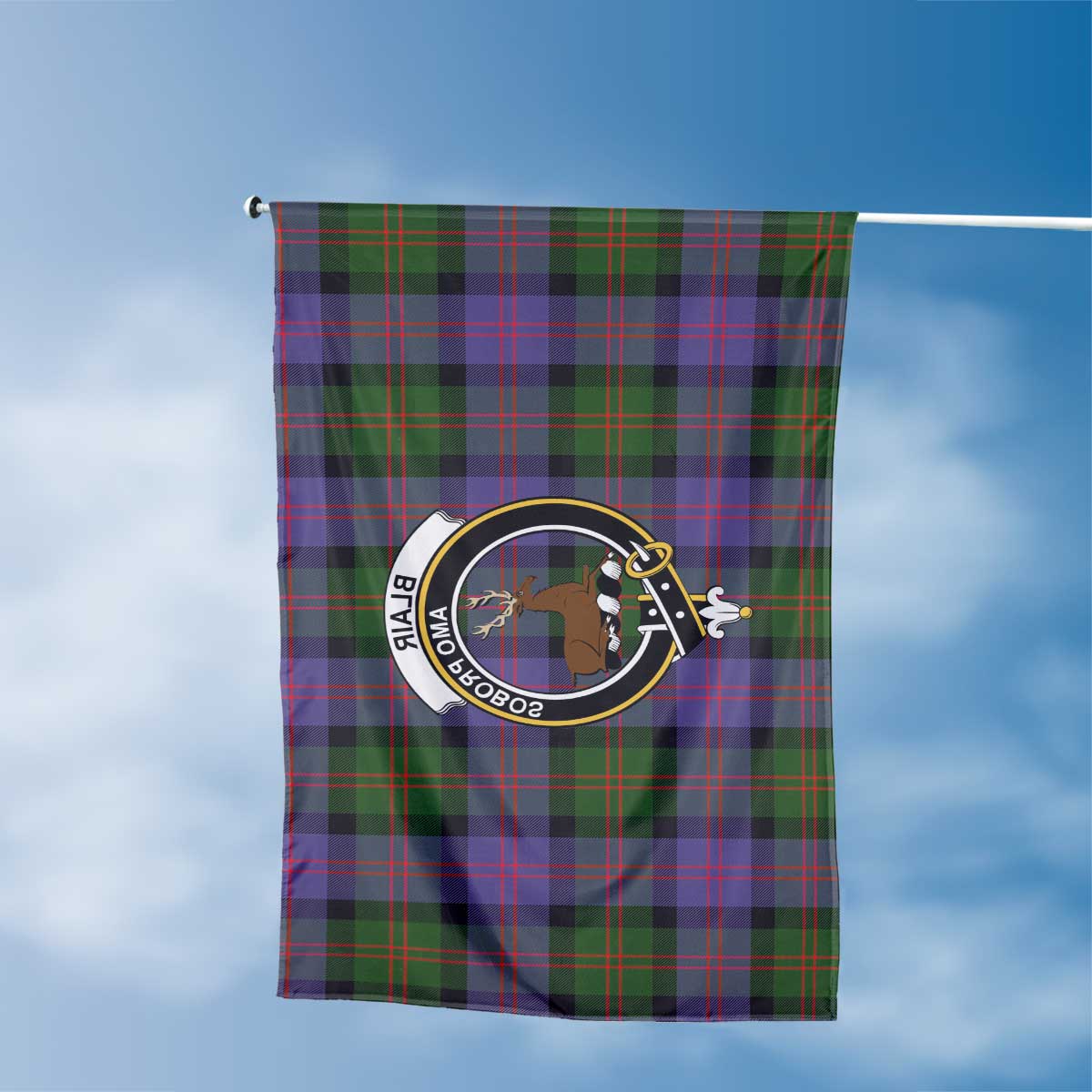 Clan Blair Tartan Flag Crest And Plaid Basic Style