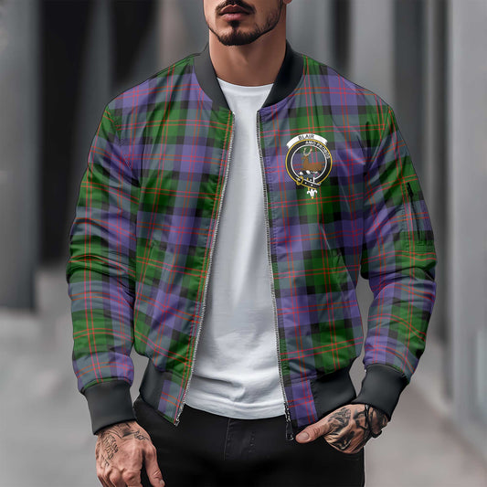 Clan Blair Tartan Men Bomber Jacket Crest And Plaid Basic Style