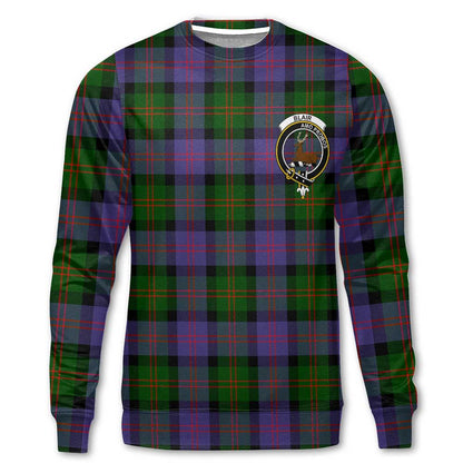 Clan Blair Tartan Men Sweatshirt Crest And Plaid Basic Style