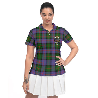 Clan Blair Tartan Women Polo Shirt Crest And Plaid Basic Style