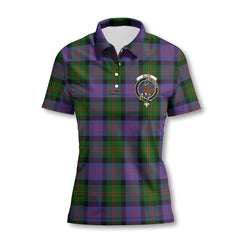 Clan Blair Tartan Women Polo Shirt Crest And Plaid Basic Style