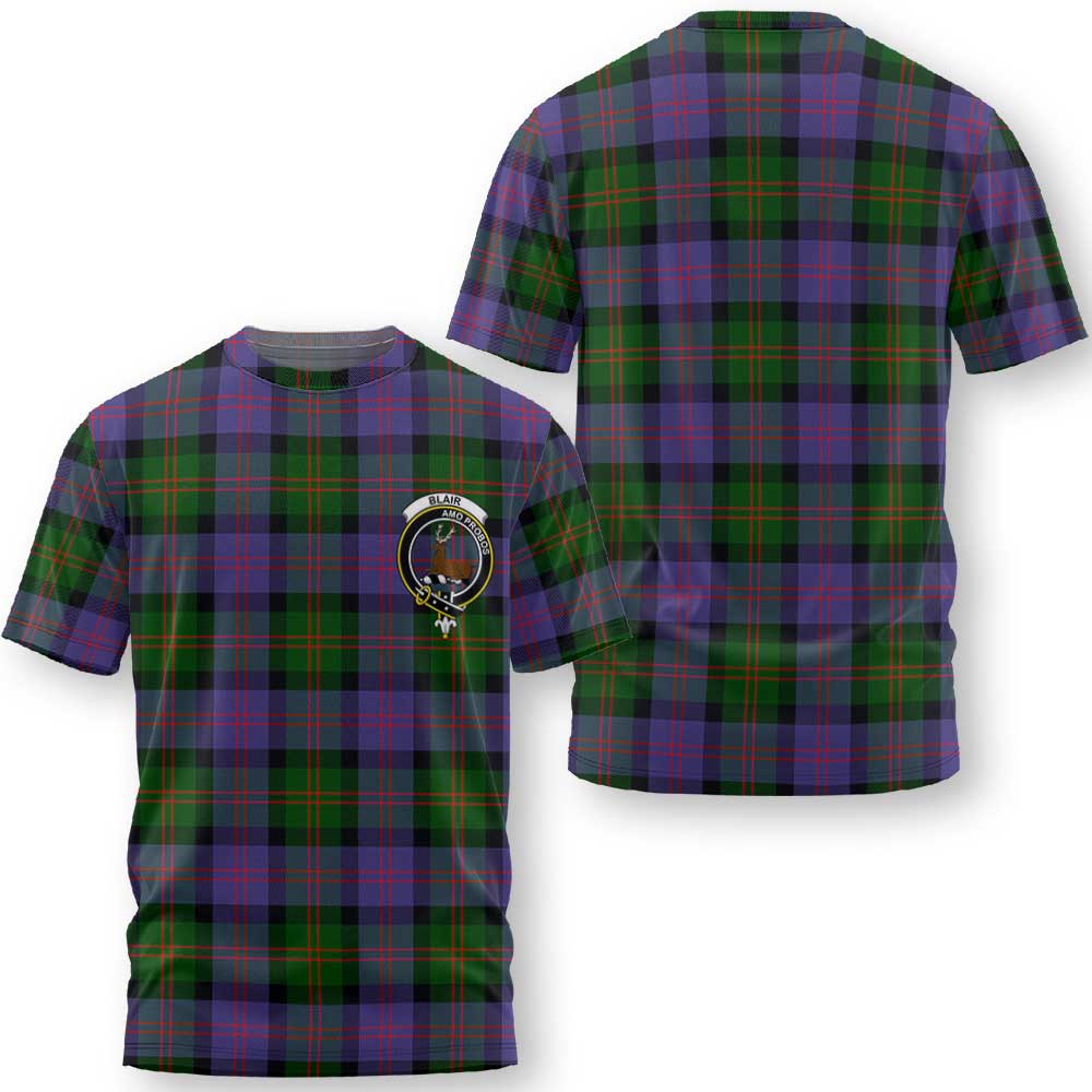 Clan Blair Tartan Women T Shirt Crest And Plaid Basic Style