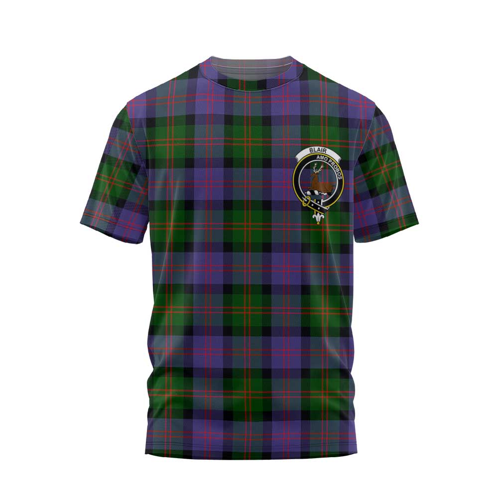 Clan Blair Tartan Women T Shirt Crest And Plaid Basic Style