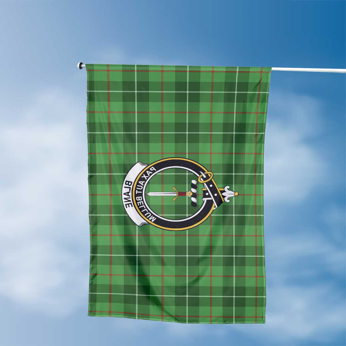 Clan Blane Tartan Flag Crest And Plaid Basic Style