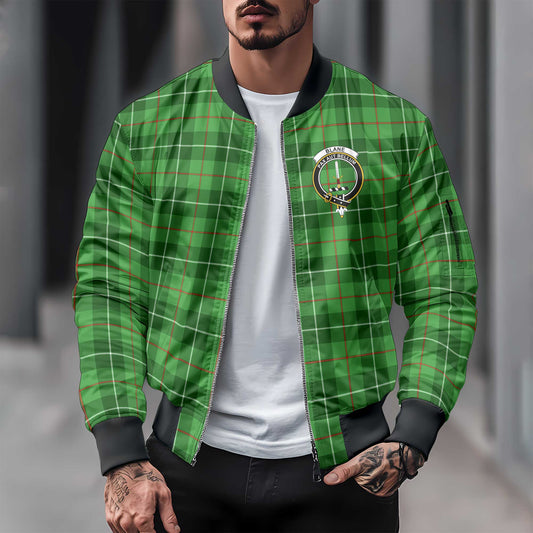 Clan Blane Tartan Men Bomber Jacket Crest And Plaid Basic Style