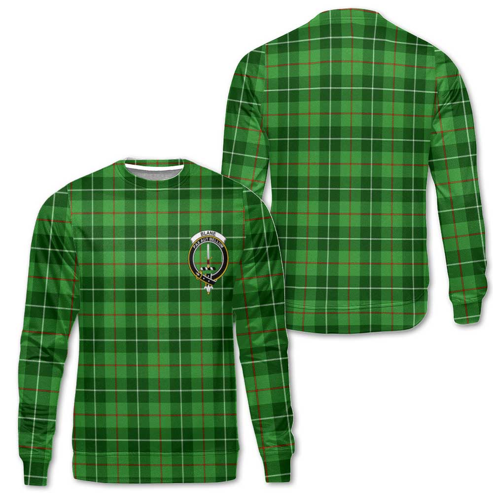 Clan Blane Tartan Men Sweatshirt Crest And Plaid Basic Style