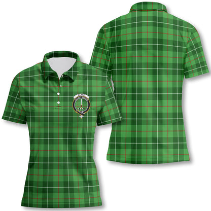 Clan Blane Tartan Women Polo Shirt Crest And Plaid Basic Style