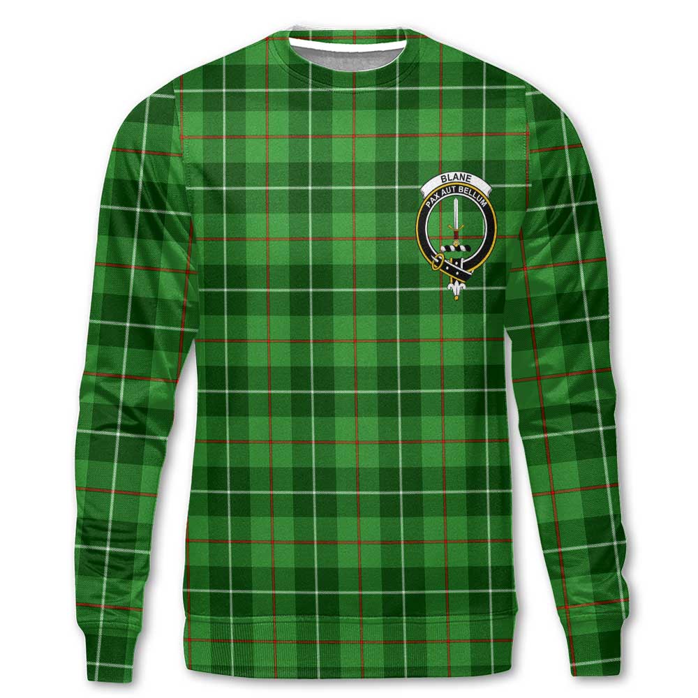 Clan Blane Tartan Women Sweatshirt Crest And Plaid Basic Style