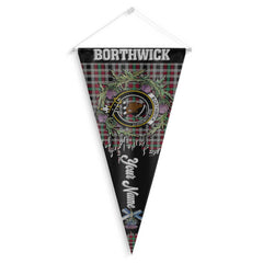 Clan Borthwick Tartan Felt Pennant Crest And Plaid Basic Style